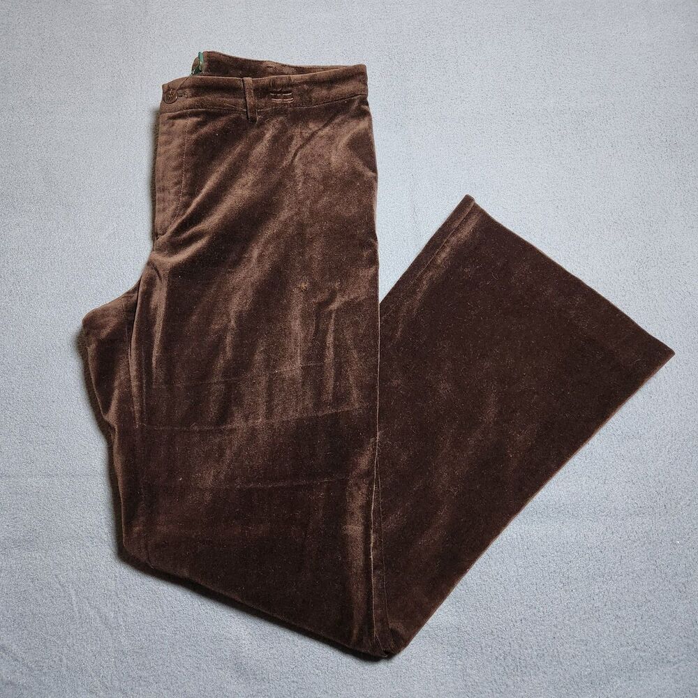 Lauren Ralph Lauren Pants Women 12 Brown High Rise Velveteen Bootcut